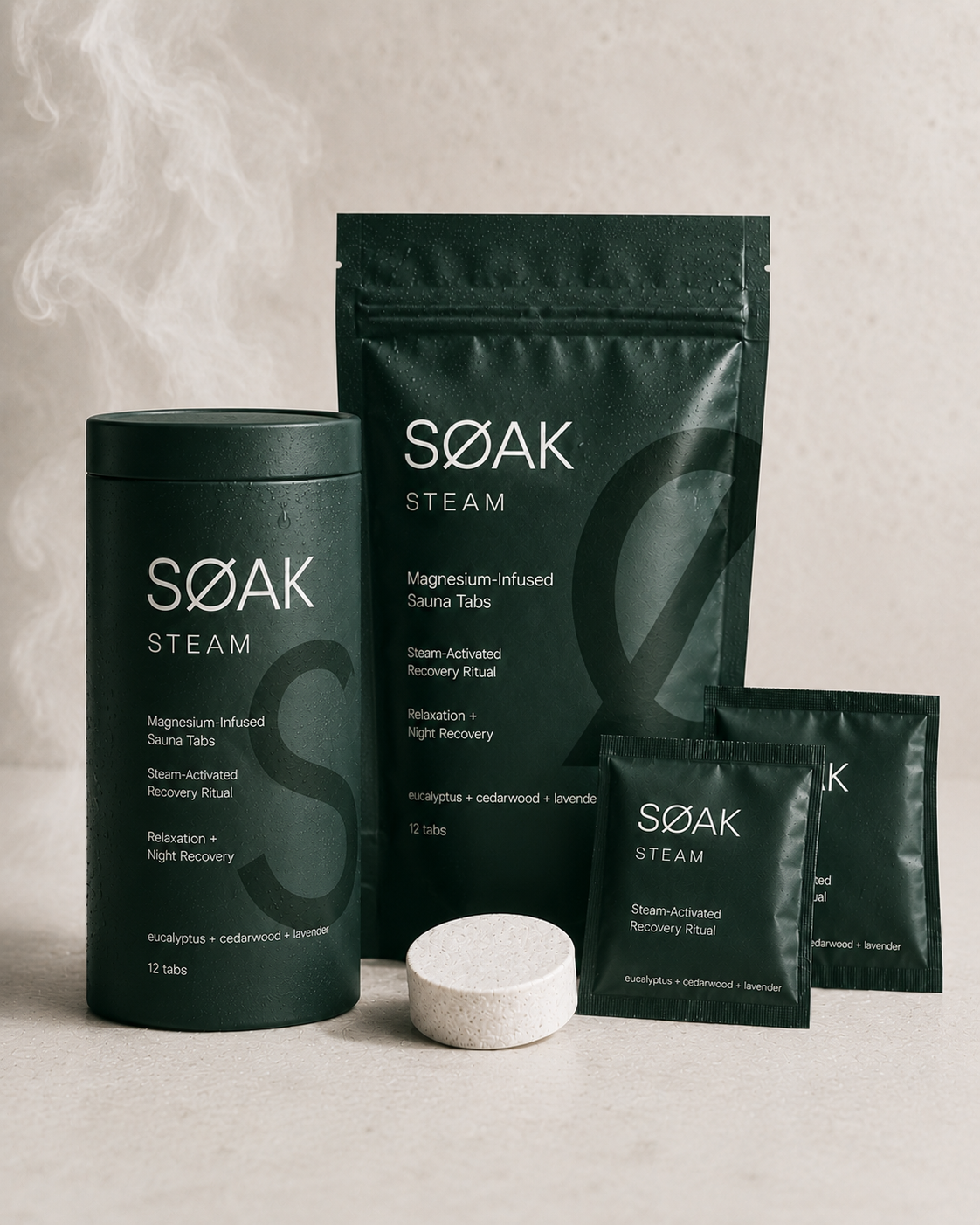 SØAK STEAM | 12 Steam-Activated Shower Tabs